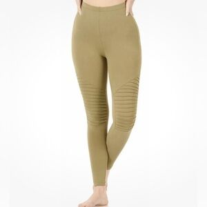 ZENANA -BRUSHED MICROFIBER WIDE WAISTBAND MOTO LEGGINGS size SMALL